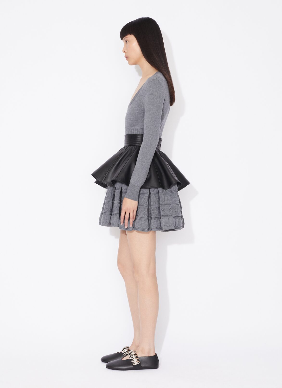 KLEID AUS KRINOLINE ALAÏA GRAU KLEID AUS KRINOLINE